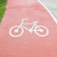Bicycle pathway on road